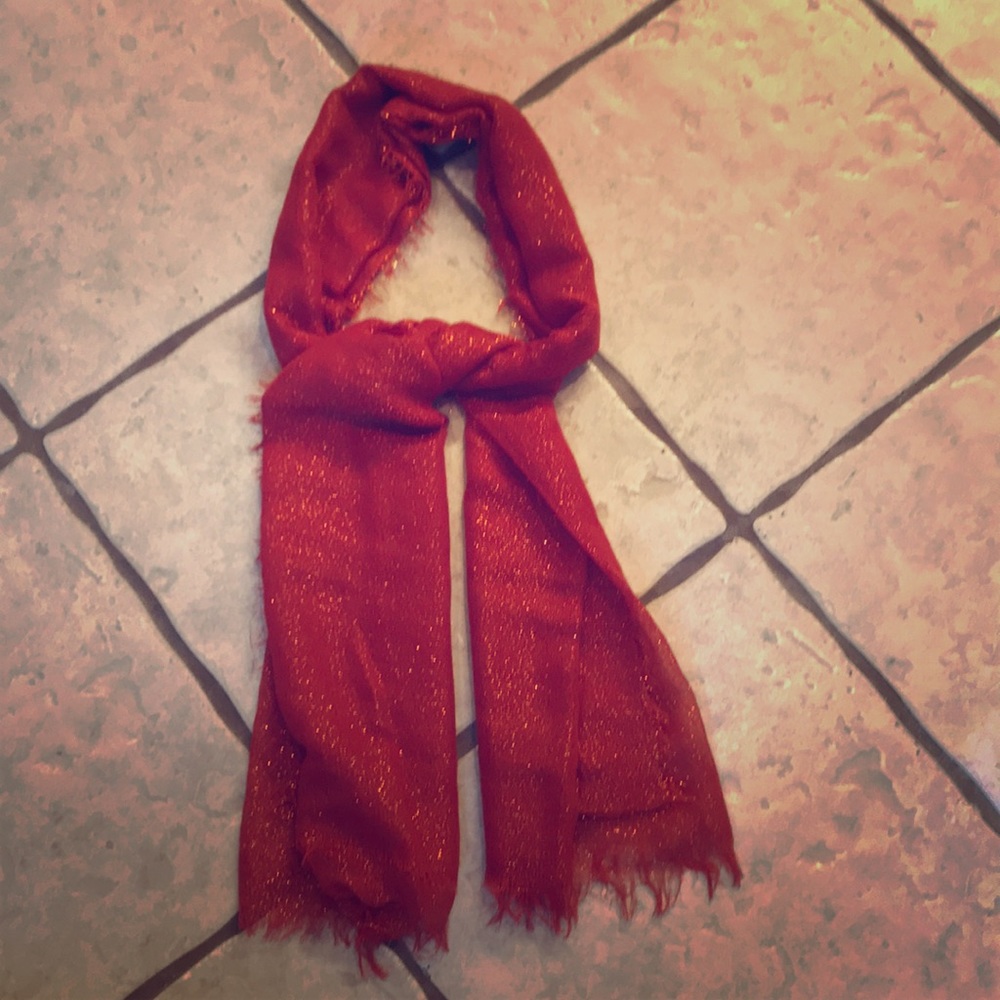 Burnt Orange Scarf with Metallic Detail